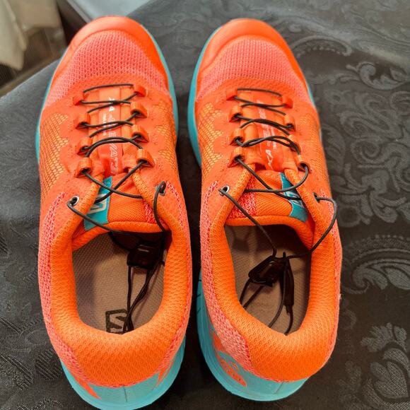 Salomon hiking shoes orange and teal size 8.5 men - Picture 11 of 12